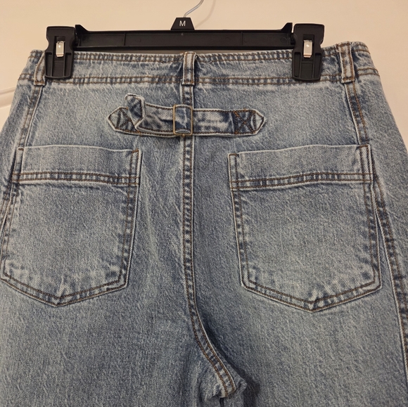 Habitual High Rise Side Panel Barrel Leg Jeans In Faded Wash Size 6 - Picture 9 of 12